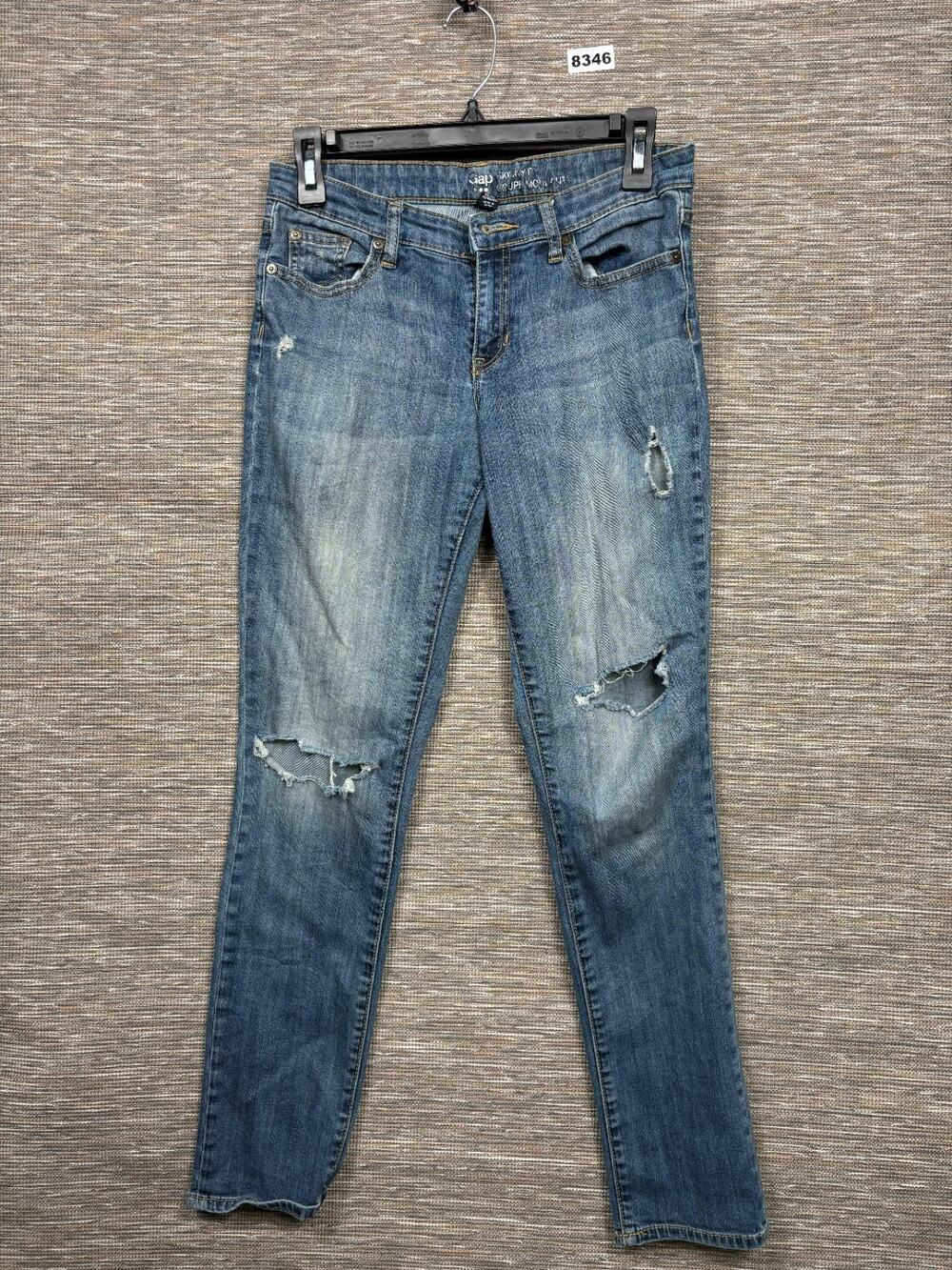 Gap Skinny Fit Coupe Moulante Distressed Jeans Women's Size 2/26R Blue Mid Ride